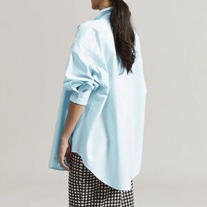 NEW Rachel Comey Isa shirt blue cotton blouse boyfriend la garconne XS/S fits OS